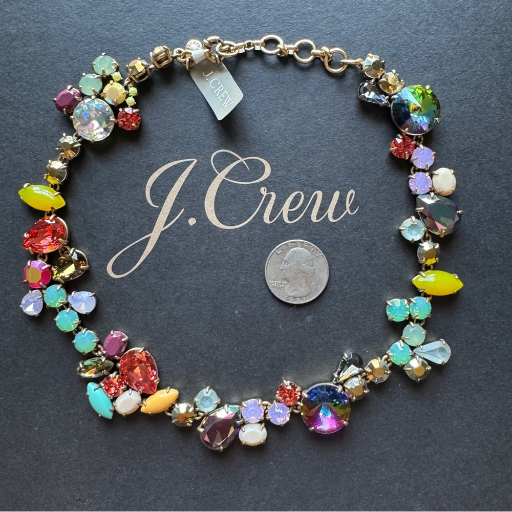 J. Crew Crystal foliage necklace - Picture 3 of 9